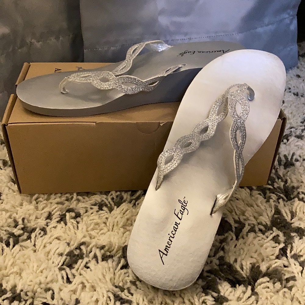 Silver Wedge Sandal